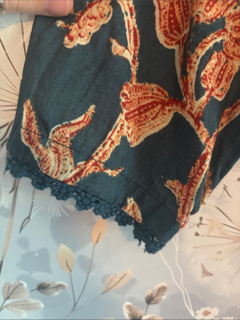 Biba Dark Green Maxi Dress with Rust Floral Print - Picture 5 of 8